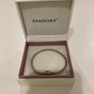 Pandora braided leather bracelet with box